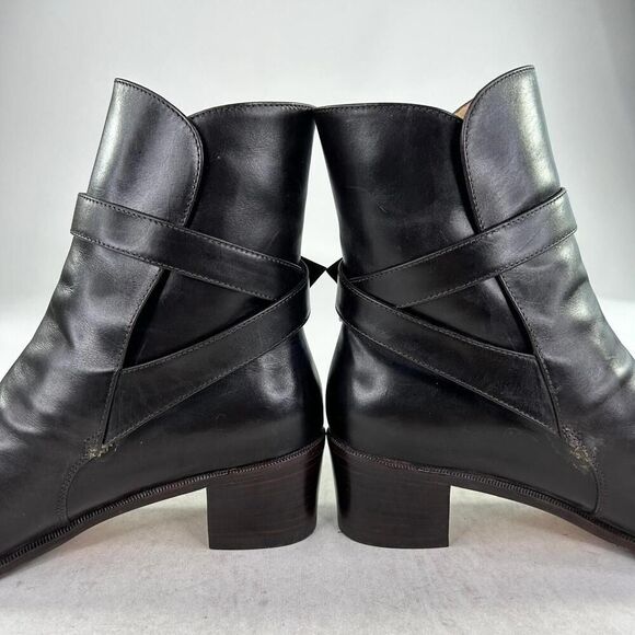 Salvatore Ferragamo Womens Leather Strappy Buckle Ankle Boots US 7 AA Dark Brown - Picture 8 of 10